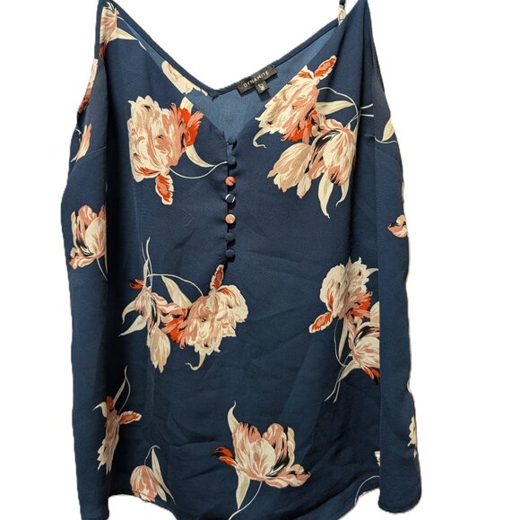 Floral Dark Blue Tank Top - Picture 1 of 1